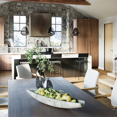 Updated Chalet interior design project by Surround Design Co.